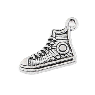 Dije Zapatilla Estilo Tibetano Tono Plata Envejecida 12x16mm | 12 uds