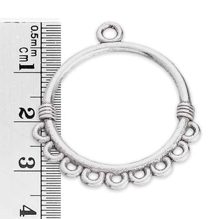 Chandelier Aro Circular con Argollas en Cascada Estilo Tibetano Aleación Tono Plata Envejecida 30x34.5x2mm | 4 uds