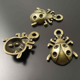 Dije Mariquita Tono Bronce Envejecido 20x15x5mm | 4 uds