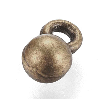 Mini Dije Bolita Tono Bronce Envejecido 8x5mm | 18 uds