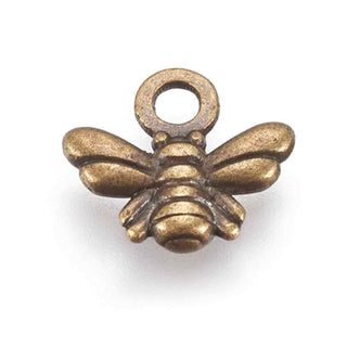 Mini Dije Abeja Estilo Tibetano Tono Bronce Envejecido 10x11x2mm | 12 uds