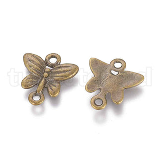 Enlace estilo tibetano, en forma de mariposa, 13x14x2mm.