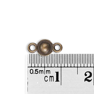 Conector Bola en Relieve con 2 Argollas Laterales Estilo Tibetano Aleación Tono Bronce Envejecido 10.5x5x3.4mm | 30 uds