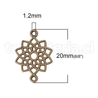 Enlace, septimo chacra, Flor de Loto, 20x14mm.