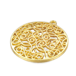 Dije Medallón Mandala de Aleación Tono Oro 35x2,5mm | 1 ud