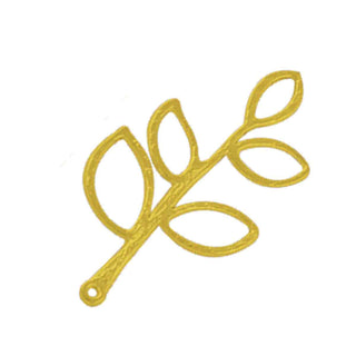 Dije Hoja de Aleación Estilo Tibetano Tono Oro 38x19x2mm | 4 uds