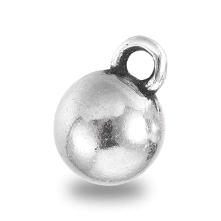Dije Bola Redonda Estilo Tibetano Tono Plata Envejecida 8.5x6mm | 9 uds