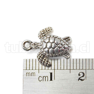 Colgante estilo tibetano de aleación de zinc, tortuga marina, 16×12.5x3mm.