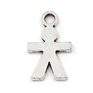 Dije Silueta de Hombre Estilo Tibetano Tono Plata Envejecida 17x10mm | 11 uds