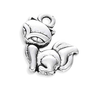 Dije Zorrito del Bosque Estilo Tibetano Tono Plata Envejecida 15x11.5mm | 10 uds
