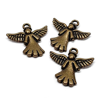 Dije Ángel Tono Bronce Envejecido 20x20x3mm | 3 uds