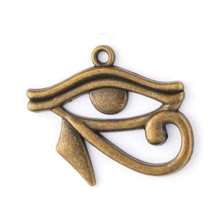 Dije Ojo de Horus Estilo Tibetano Tono Bronce Envejecido 26x31x2mm | 2 uds