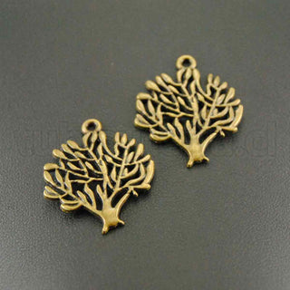 Colgante de aleación estilo tibetano, árbol de la vida, 20x16x2mm de espesor.