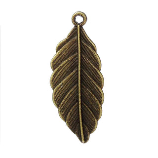 Dije Hoja Tono Bronce Envejecido 31x13x1.9mm | 5 uds