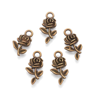 Dije Rosa Tres Tonos a Elegir 21x10.5x2.5mm | 8 uds