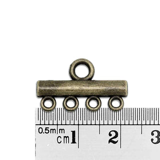 Conector Multifila 4 Hilos Aleación Tono Bronce Envejecido 22x13mm | 4 uds