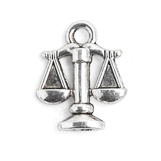 Dije Balanza de la Justicia Estilo Tibetano Tono Plata Envejecida 14x12mm | 12 uds