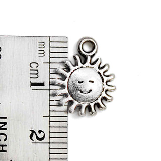 Dije Sol "Eres un Sol" Estilo Tibetano Tono Plata Envejecida 15x12mm | 6 uds