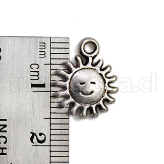 Colgantes de estilo tibetano, sol con frase “eres un sol”, 15x12x3 mm.