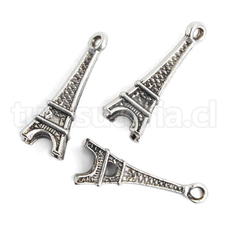 Torre Eiffel 3D, colgante de aleación del zinc estilo tibetano, 24.5x8.5x8.5 mm.