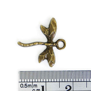 Dije Libélula Estilo Tibetano Tono Bronce Envejecido 18x18mm | 5 uds