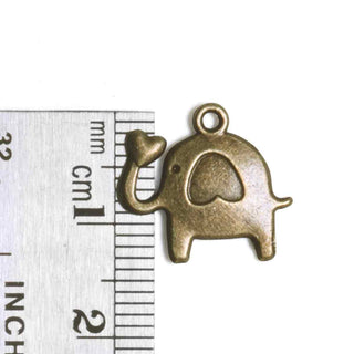 Dije Elefante "Buena Suerte" Tono Bronce Envejecido 14x16mm | 7 uds