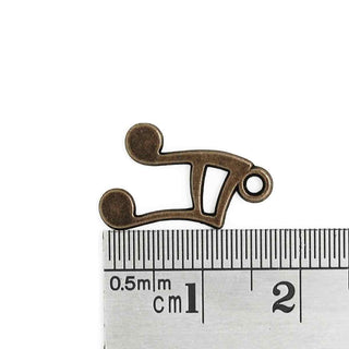 Dije Corchea Nota Musical Tono Bronce Envejecido 16x11x1mm | 8 uds