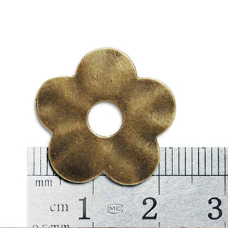 Maxi Dije Flor con Agujero Central Estilo Tibetano Tono Bronce Envejecido 35x35x2mm | 2 uds