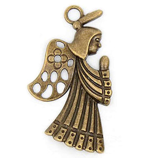 Maxi Dije Ángel Rezando Tono Bronce Envejecido 51x30x4mm | 1 ud