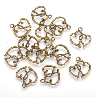 Dije Corazones Entrelazados Tres Tonos a Elegir 20x19x2mm | 8 uds