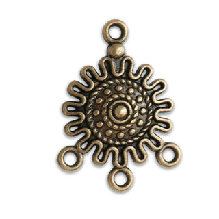Base Pendiente Chandelier Sol Estilo Tibetano Tono Bronce Envejecido 27x18x3.5mm | 4 uds