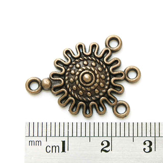 Base Pendiente Chandelier Sol Estilo Tibetano Tono Bronce Envejecido 27x18x3.5mm | 4 uds