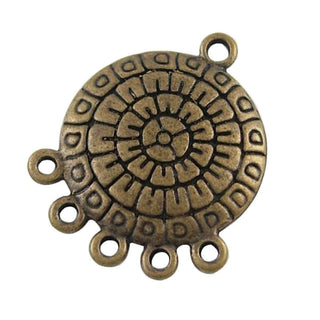 Base Pendiente Chandelier Redonda Estilo Tibetano Tono Bronce Envejecido 27x21x2mm | 2 uds