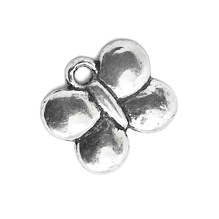 Dije Mariposa Estilo Tibetano Tono Plata Envejecida 11x13mm | 8 uds