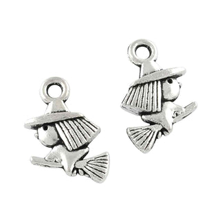 Dije Bruja Estilo Tibetano Tono Plata Envejecida 15.6x10mm | 10 uds