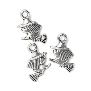 Dije Bruja Estilo Tibetano Tono Plata Envejecida 15.6x10mm | 10 uds