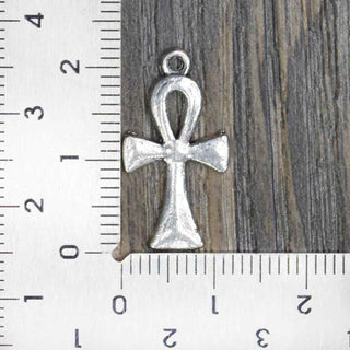 Dije Cruz Egipcia Ankh Estilo Tibetano Tono Plata Envejecida 22x12mm | 5 uds