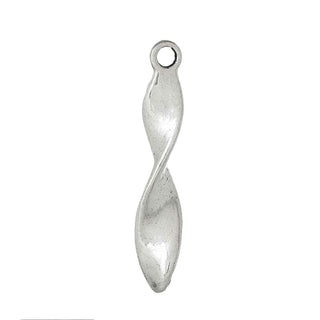 Dije Rectángulo Torcido Estilo Tibetano Tono Plata Envejecida 27x5mm | 8 uds