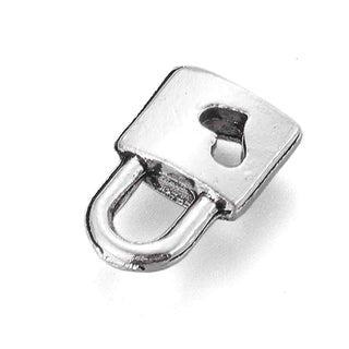 Dije Candado con Corazón Estilo Tibetano Tono Plata Envejecida 10.5x7mm | 12 uds