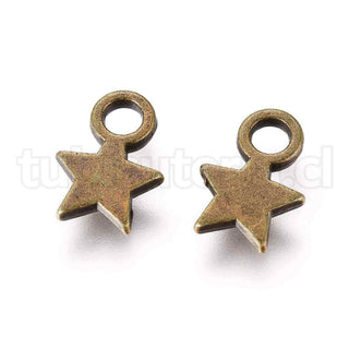 Colgante de aleación estilo tibetano, estrella, 10x8x2 mm.