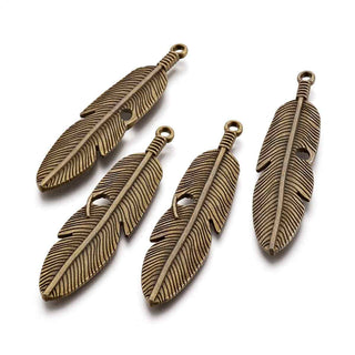 Maxi Dije Pluma Tono Bronce Envejecido 61x15x3mm | 1 ud