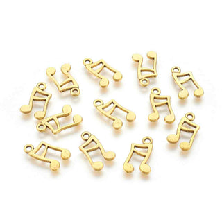 Dije Corchea de Aleación Tono Oro Envejecido 16x11x1mm | 10 uds