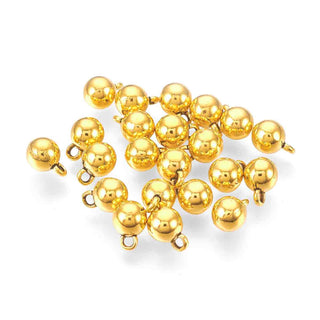 Dije Mini Bola de Aleación Tono Oro Envejecido 8,5x6mm | 10 uds