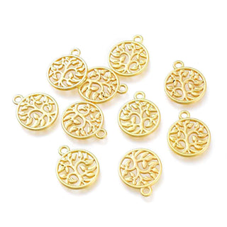 Dije Árbol de la Vida de Aleación Chapado Tono Oro 17,5x14,5x1mm | 1 ud