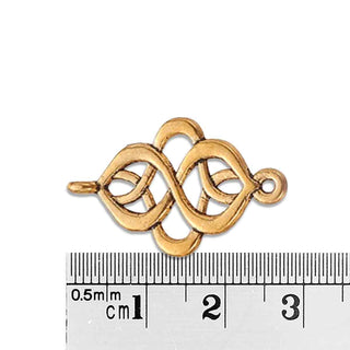 Base Pendiente Enlace Nudo Celta Entrelazado Tono Oro Envejecido 28x18x2mm | 4 uds