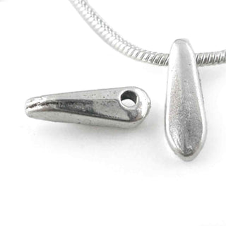 Dije Trapezoide Simétrico Estilo Tibetano Tono Plata Envejecida 10x3.5mm | 6 uds