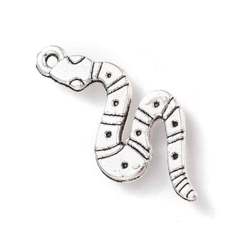 Dije Serpiente Mística Estilo Tibetano Tono Plata Envejecida 11.5x26mm | 8 uds