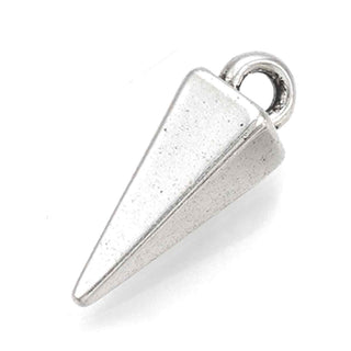 Dije Pirámide Alargada 4 Caras Estilo Tibetano Tono Plata Envejecida 16x6.5mm | 12 uds