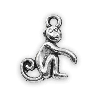 Dije Mono Simpático Estilo Tibetano Tono Plata Envejecida 15.8x13mm | 10 uds