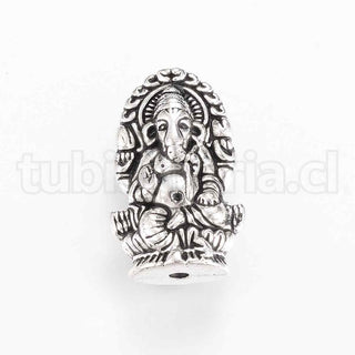 Abalorios de aleación, Hindú, elefante, ganesh estatua, 22x14x7.5 mm.